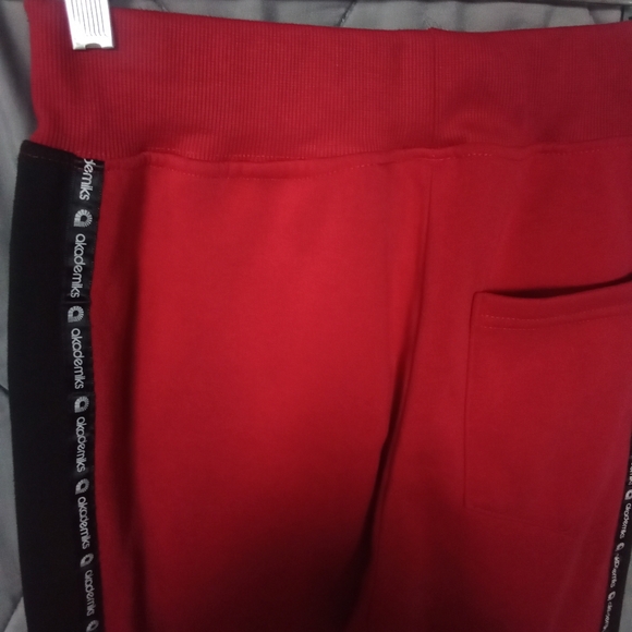 Women's akademiks Joggers Red & Black Sweatpants High Rise Elastic Waist Band - Picture 7 of 16